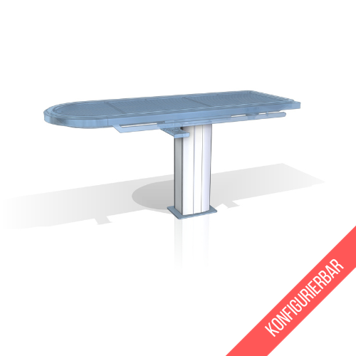 Dental table 14-5 model Oberhaching height-adjustable with rounded tray