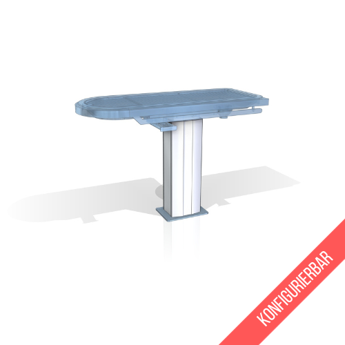 Dental table 10-4 model Oberhaching height-adjustable with rounded tray