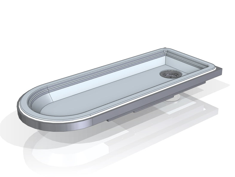 Dental table 10-4 top part, model Oberhaching, rounded tray without equipment rail